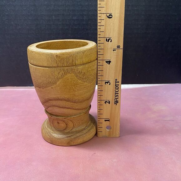 Vintage IMUSA Wood Mortar Natural Wood Grinding Pot Primitive Herbs - Picture 8 of 9